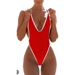 NWT Shekini Low V-neck High Cut Monokini Thong Women's Size Medium